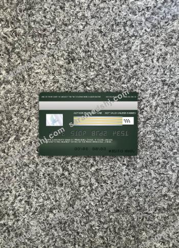 China Minsheng bank visa card photolook back